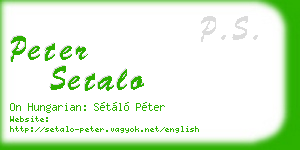 peter setalo business card